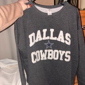 NFL Team Apparel grey women’s Dallas Cowboys shirt sweatshirt grey embroidered L
